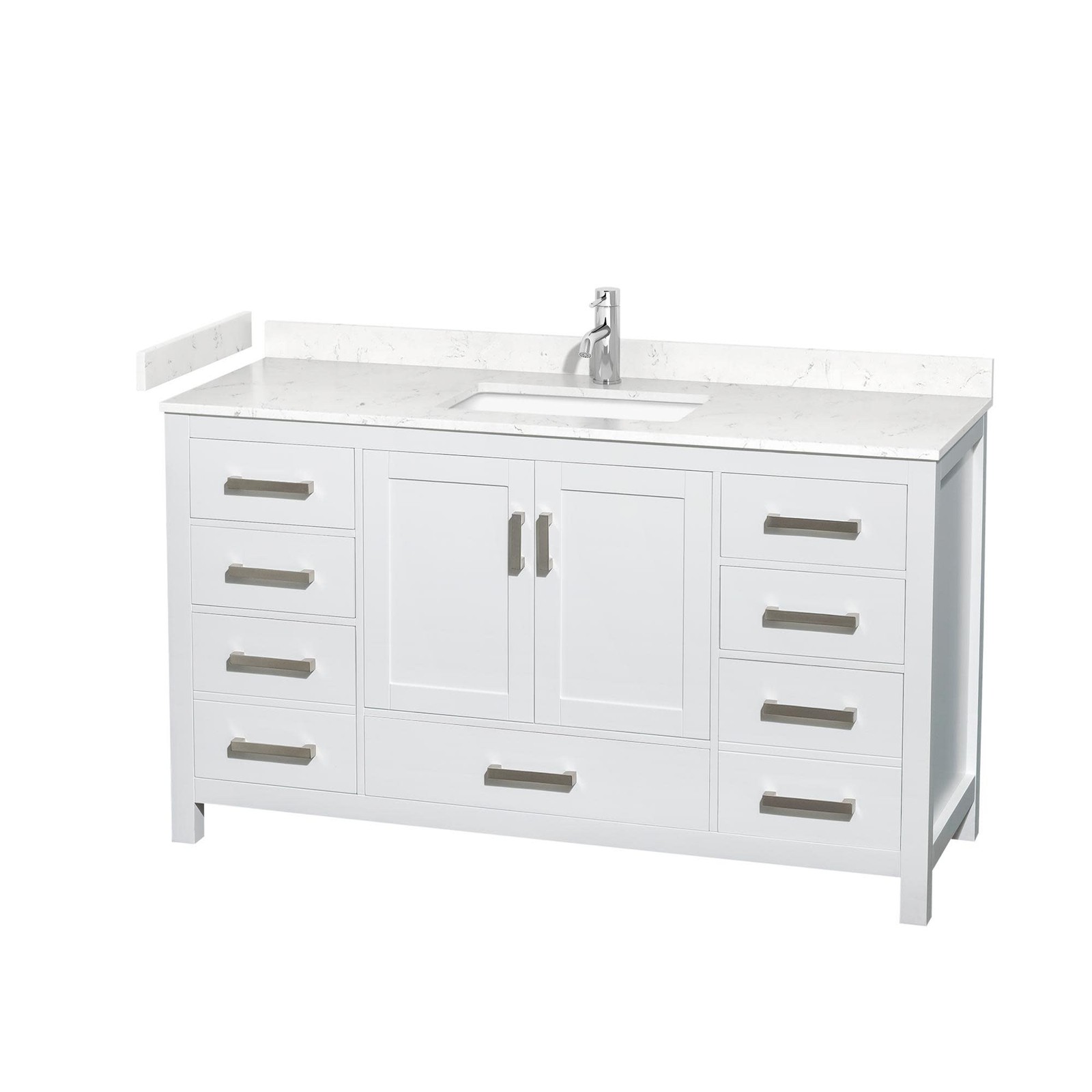 Wyndham Collection WCS141460S-VCA-MXX Sheffield 60″ – White / Carrara Cultured
