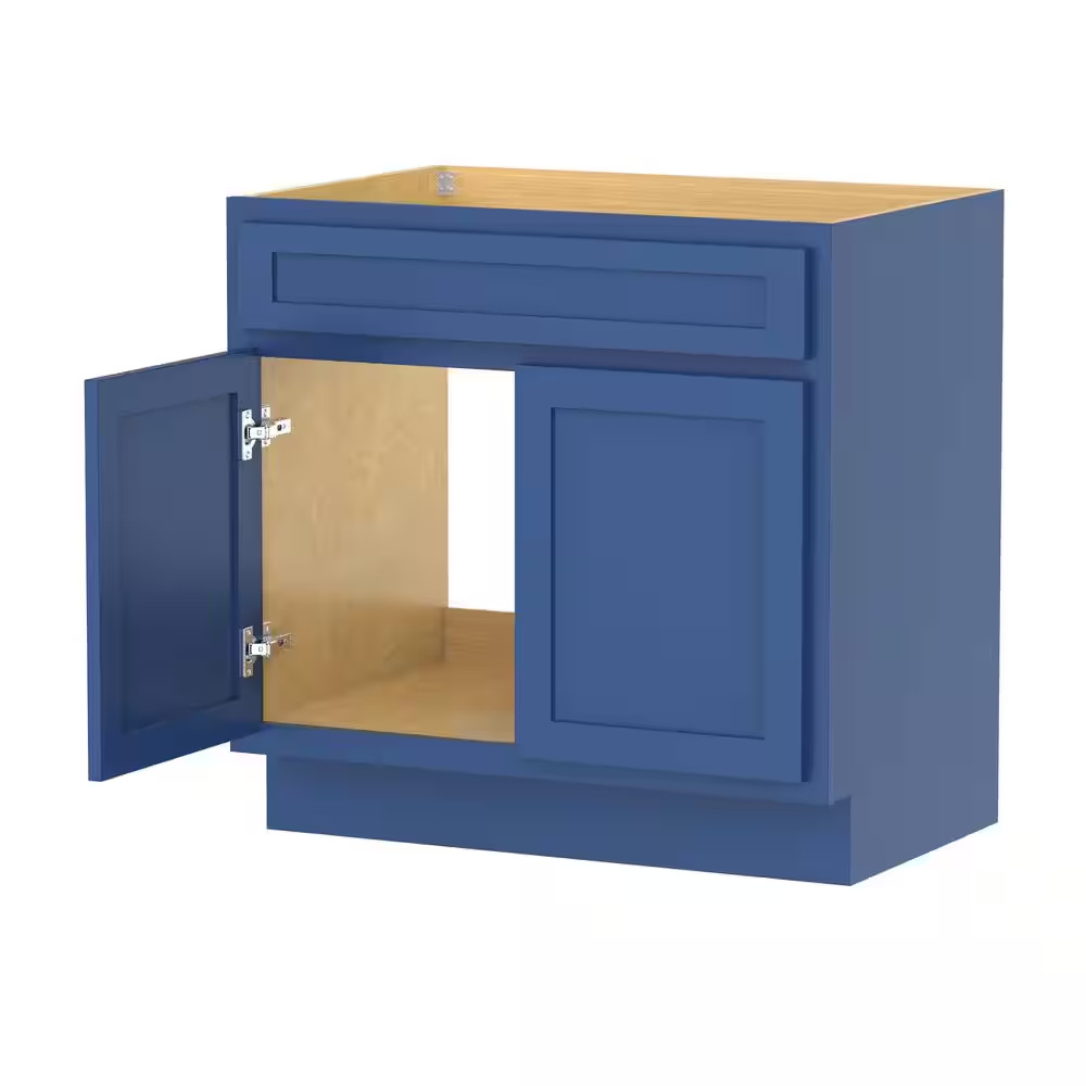 39 In. W X 21 In. D X 32.5 In. H 2-Doors Bath Vanity Cabinet without Top in Blue