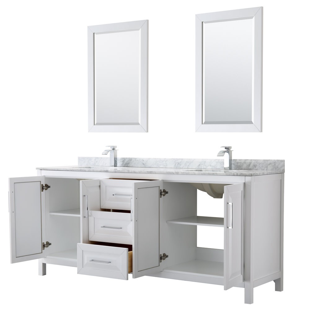 Wyndham Collection WCV252580DUNSM24 Daria 80″ – Dark Gray / White Carrara Marble