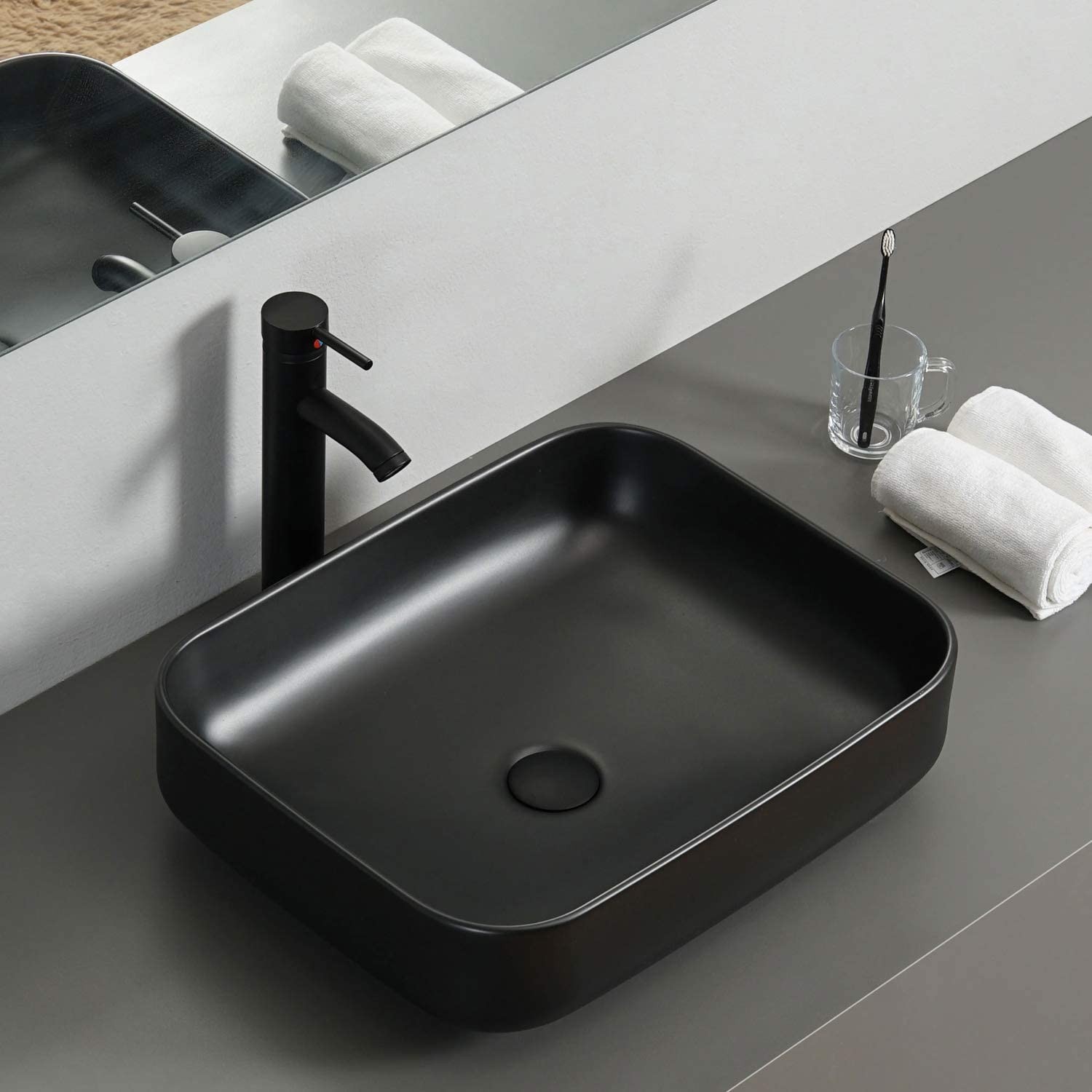24″ Bathroom Vanity Set with Ceramic Vessel Sink | Storage Cabinet & Faucet