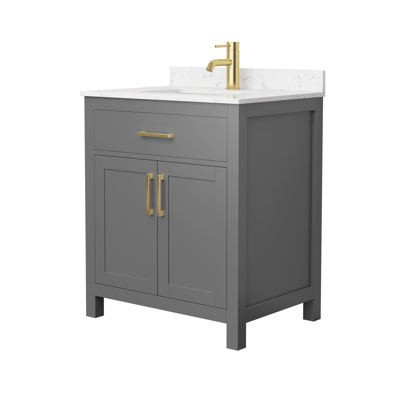 Wyndham Collection WCG242430S-UNSMXX Beckett 30″ – Dark Gray / Carrara Cultured