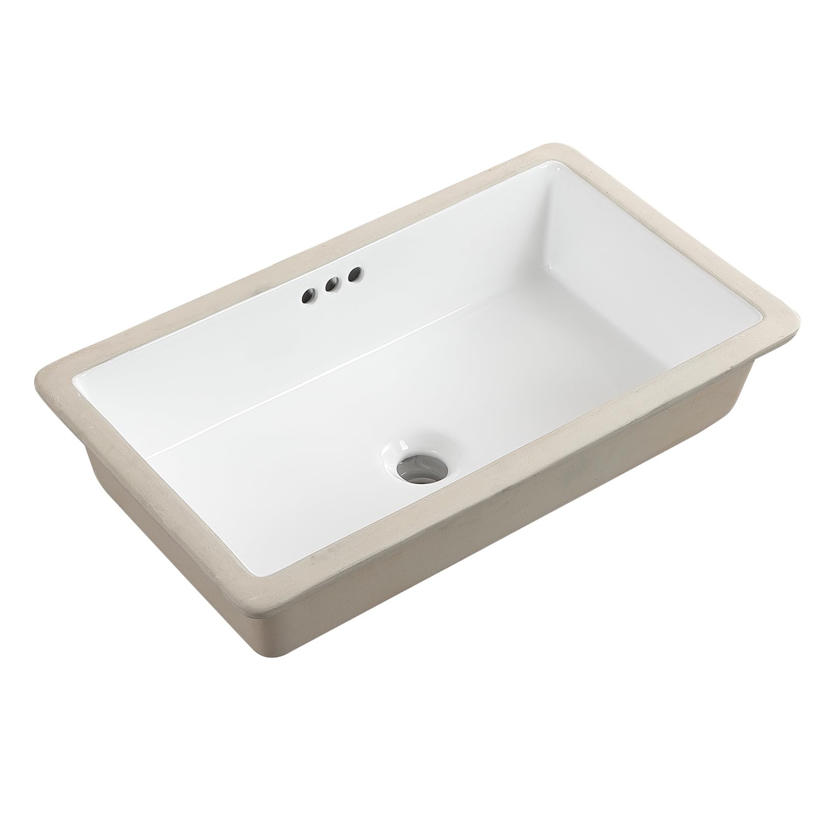 24 Inch Undermount Bathroom Sink Rectangular Undermount Sink White Ceramic Un…