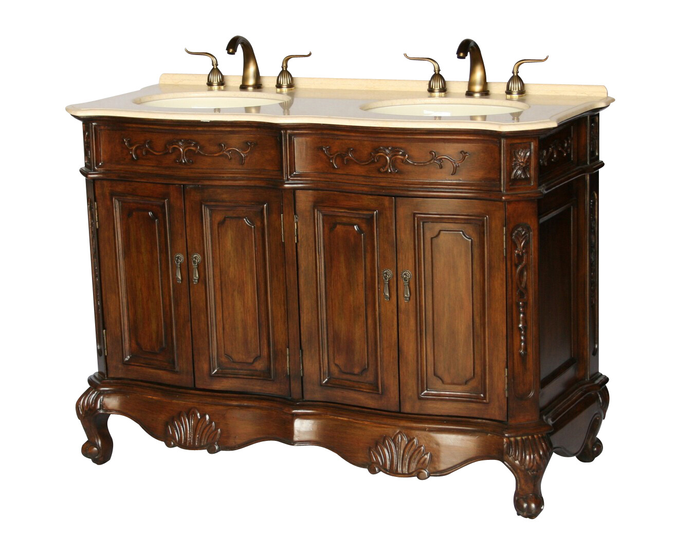 50-Inch Antique Style Double Sink Bathroom Vanity Model 5000-BE