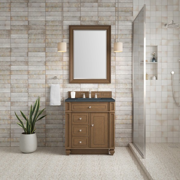 30″ James Martin Bristol 157-V30-SBR-3CSP Vanity Cabinet Charcoal Soapstone Top