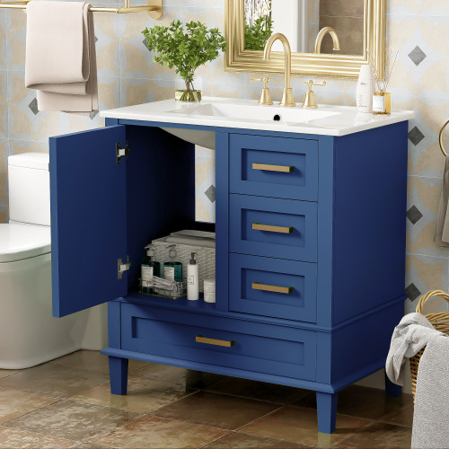 30 In.W Bathroom Vanities Stability and Durability Modern Vanity With Sink