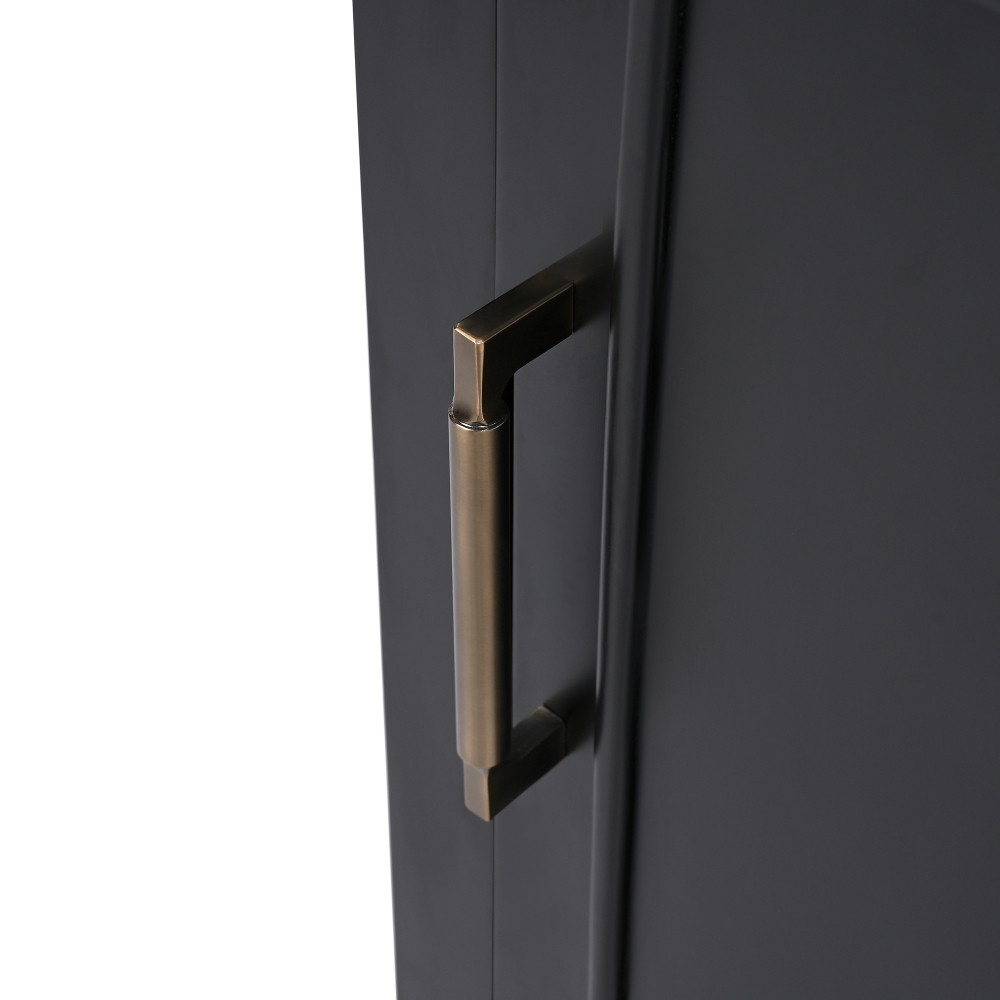 20″ Black Bathroom Vanity with Ceramic Sink Solid Wood MDF Cabinet