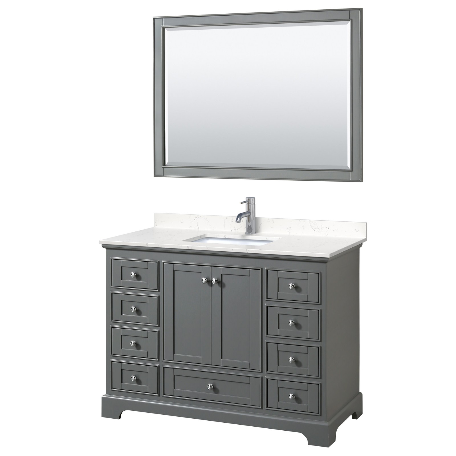 Wyndham Collection WCS202048S-VCA-M46 Deborah 48″ – White / Carrara Cultured