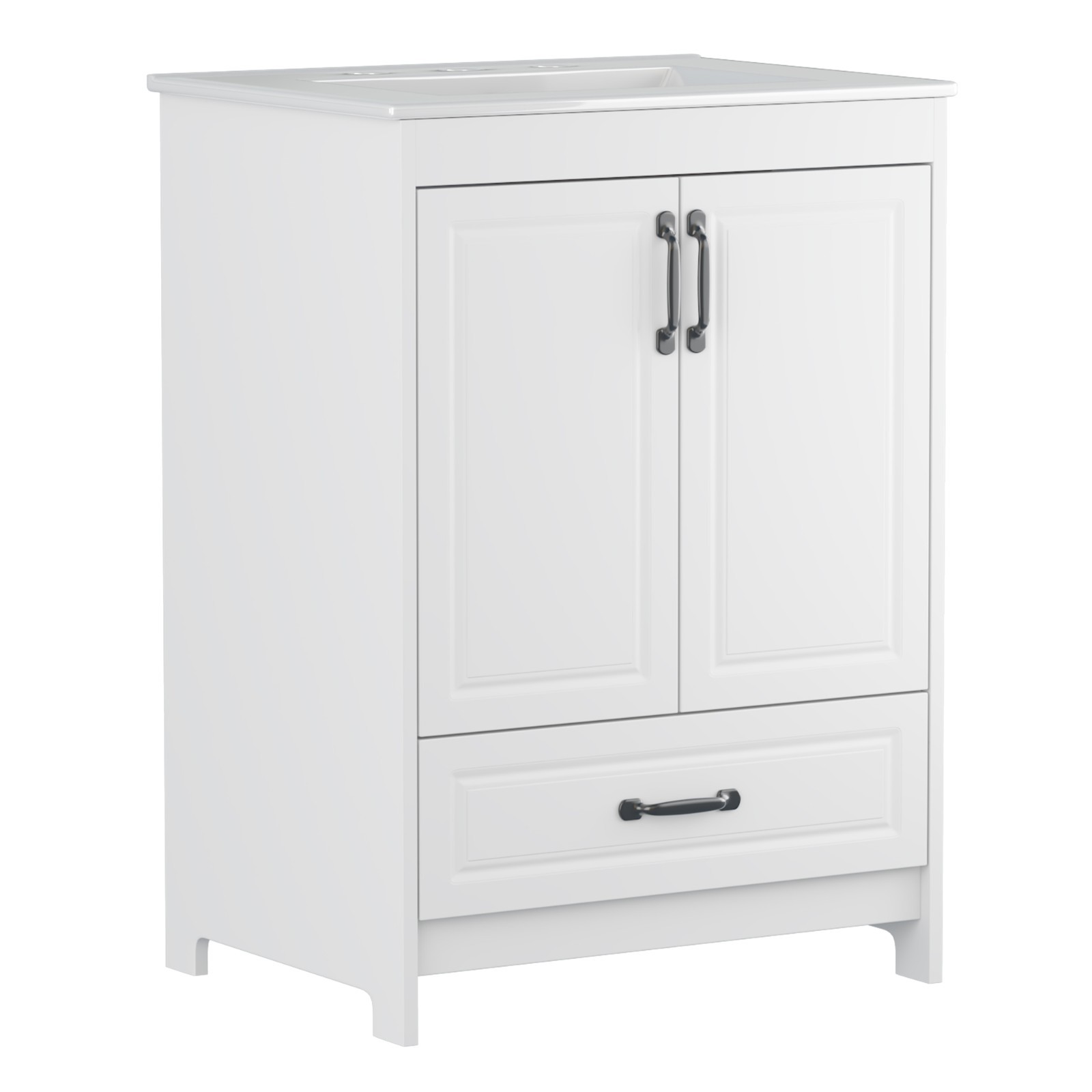 24″ Bathroom Vanity with Ceramic Sink Freestanding Storage Cabinet w/Drawer