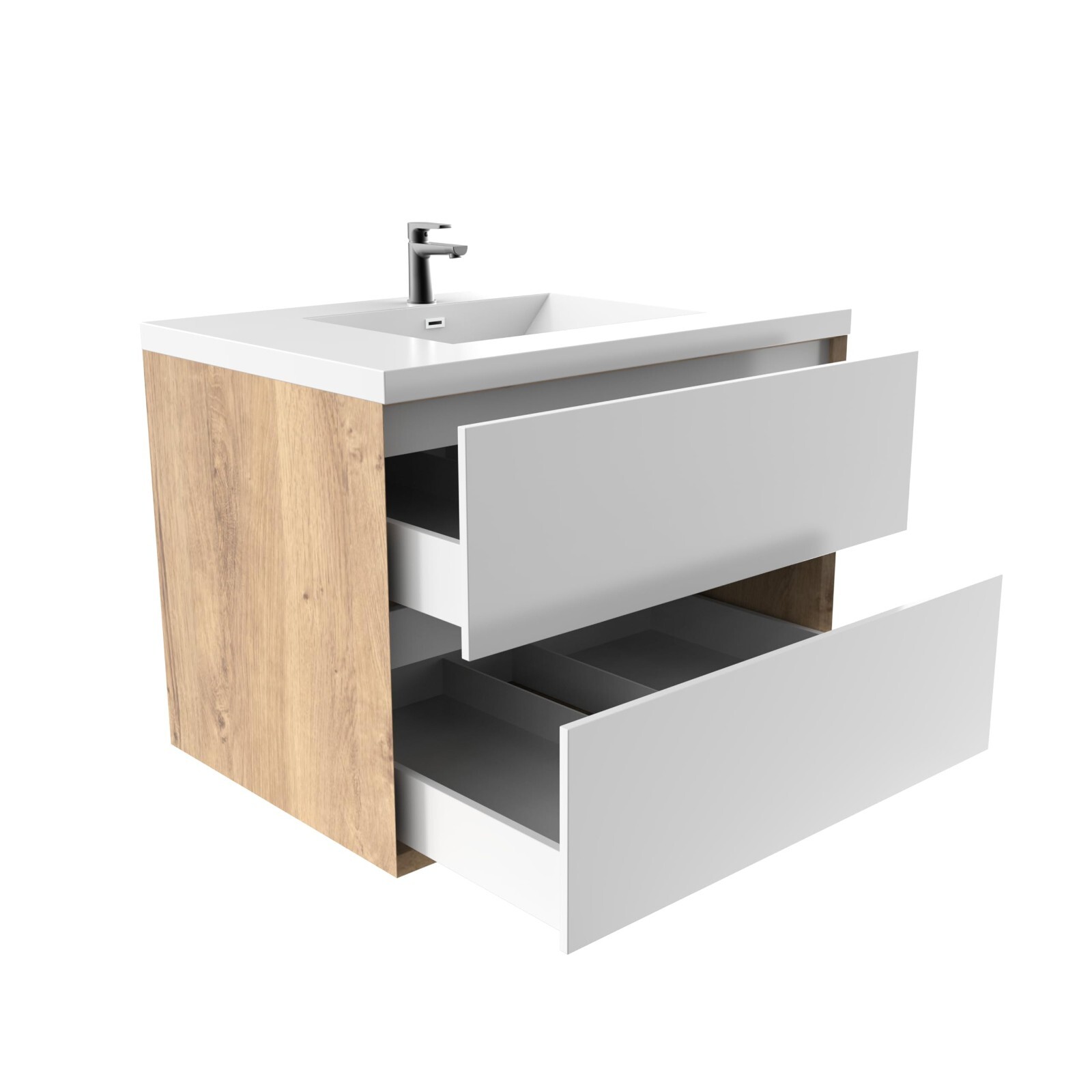 42″ Luxury Wall Mounted Bathroom Vanity Cabinet, Sink Top, Bath Storage Vanity