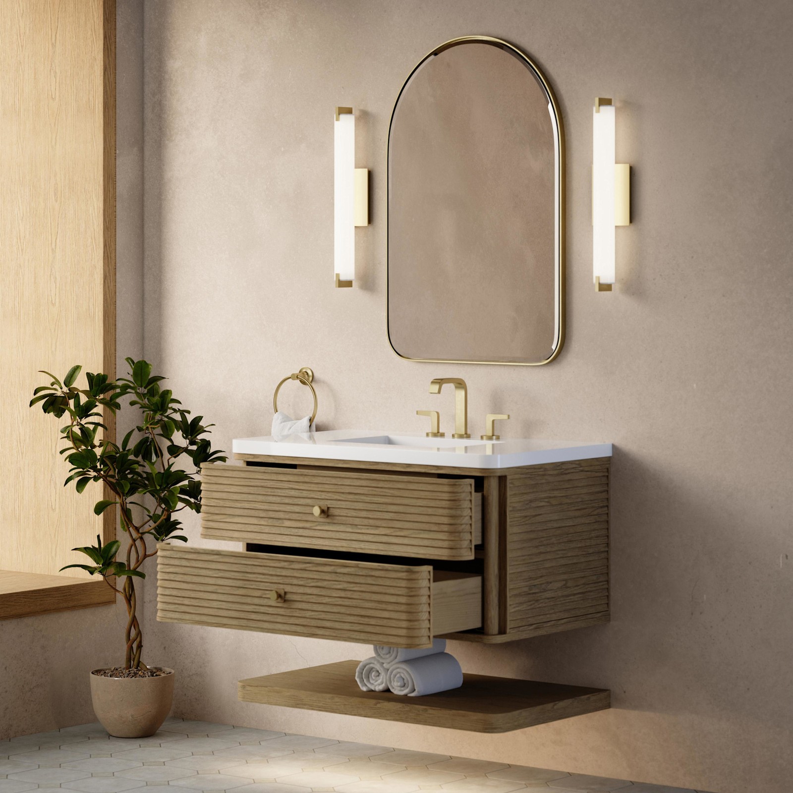 James Martin Vanities D640-V36-WWZ Allamari 36″ Wall Mounted – Dune Mist