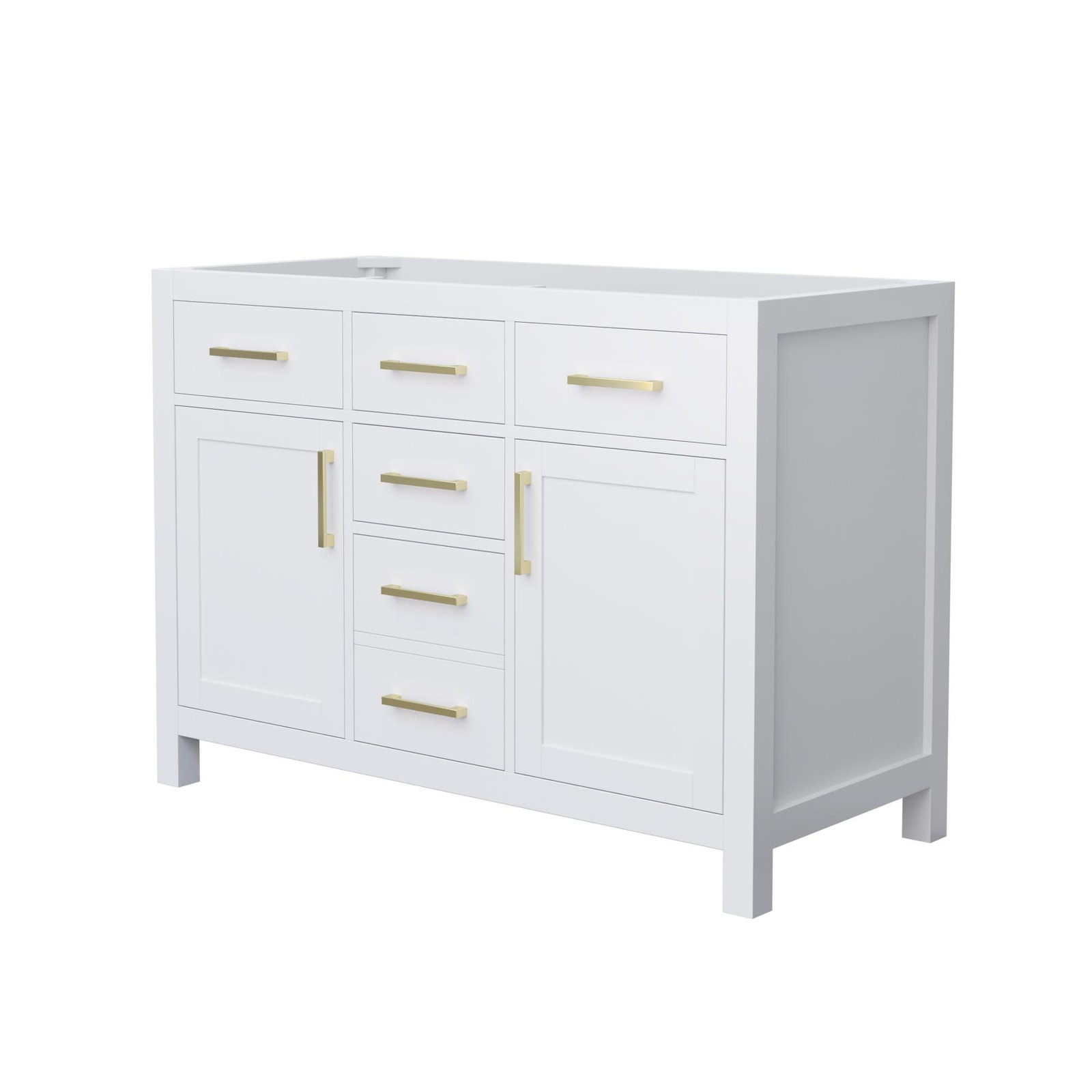 Wyndham Collection WCG242448D-CX-MXX Beckett 48″ Double – White / Brushed Gold