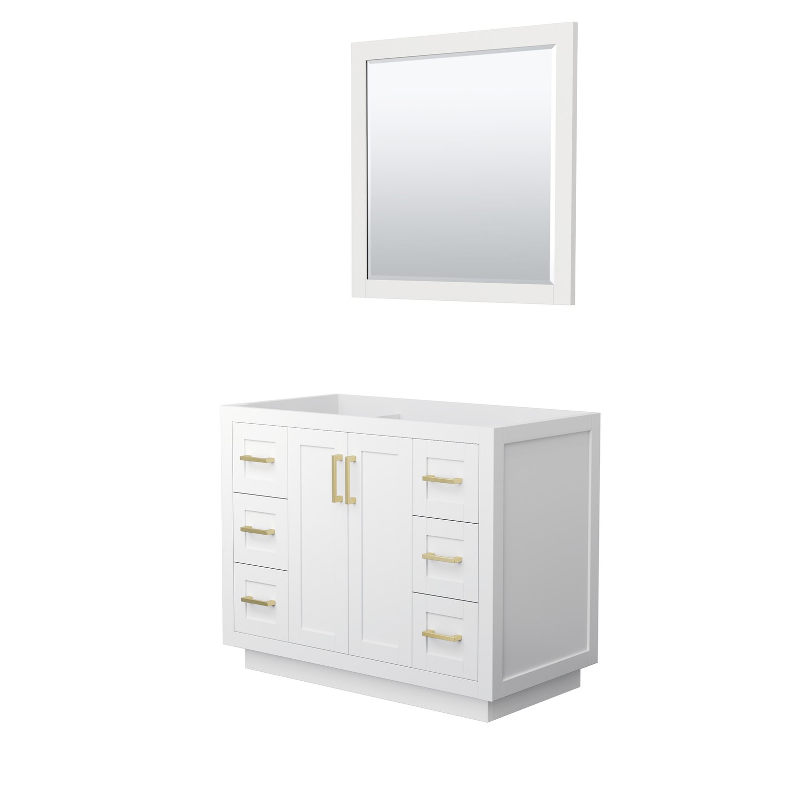 Wyndham Collection WCF2929-42S-CX-M34 Miranda 42″ Single – White / Brushed Gold