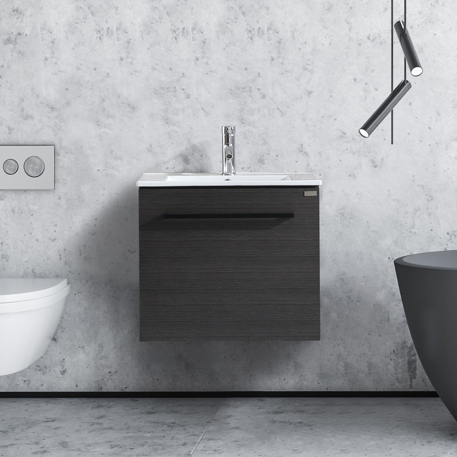 24Inch Bathroom Vanity With Sink Wall Mounted Cabinet Storage Set w/Faucet Drain
