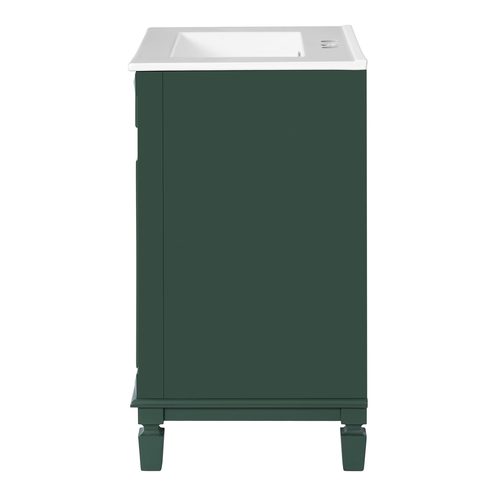 24″ Bathroom Vanity with Ceramic Sink, 2 Drawers, Adjustable Shelf