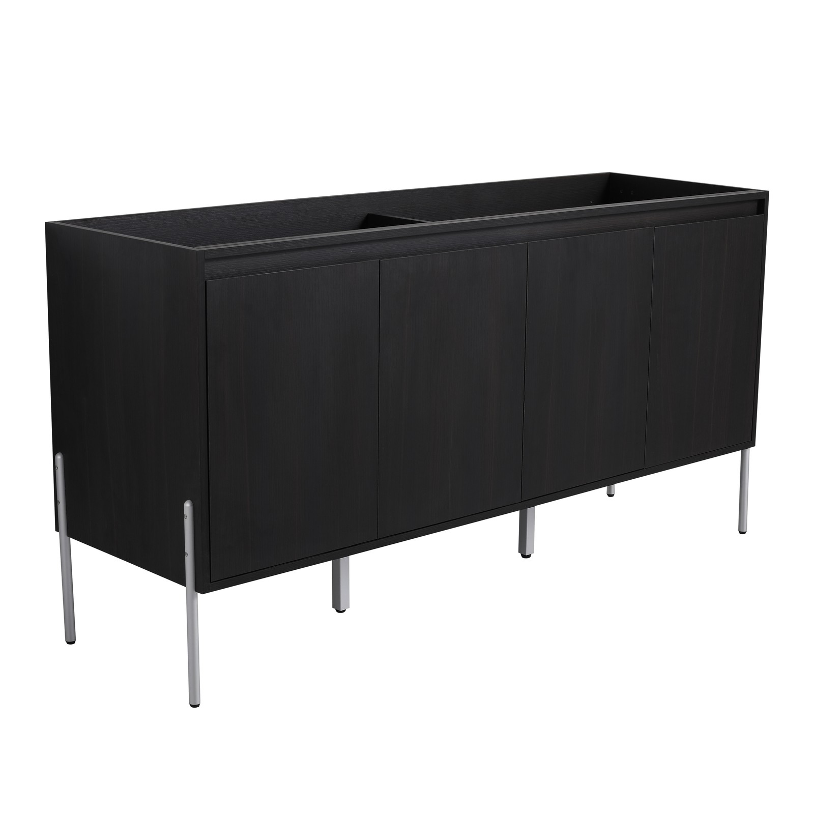 60 Inch Freestanding Bathroom Vanity Storage Cabinet Dark Oak Modern