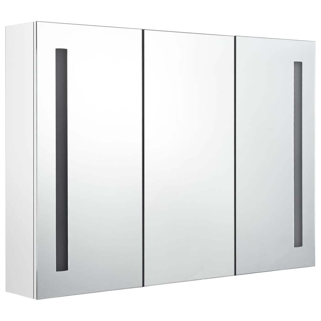 LED Bathroom Mirror Cabinet 35″x5.5″x24.4″ Shining White