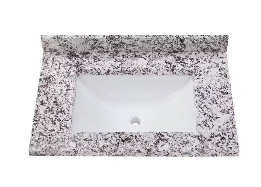 HDC 31 in. W x 22 in. D Cultured Marble White Rectangular Single Sink Vanity Top