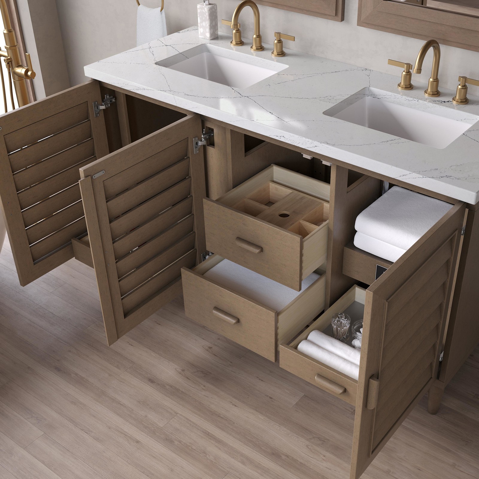 James Martin Vanities 620-V60D-3ENC Portland 60″ – Wood
