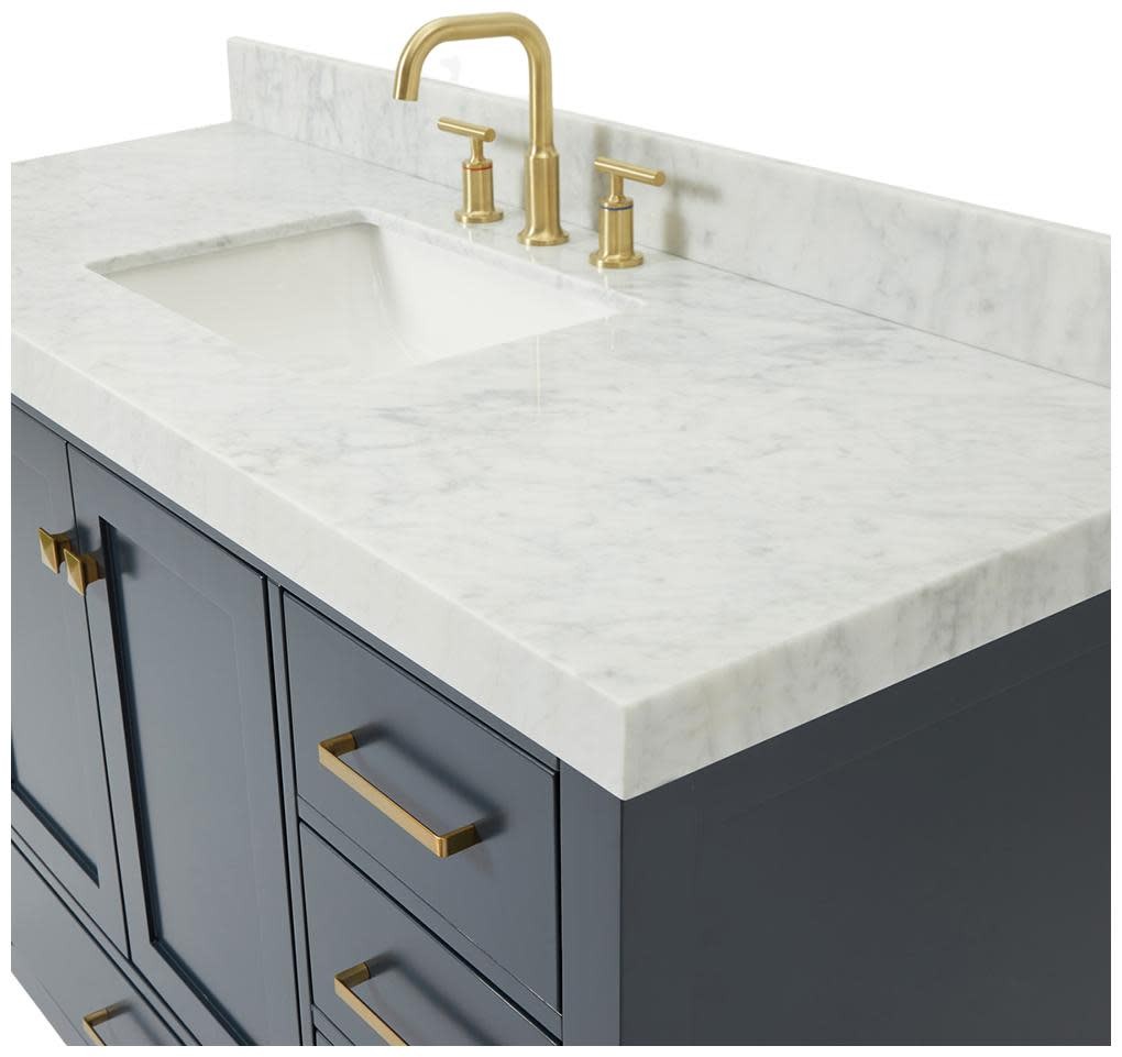 Ariel A054SCW5RVO Cambridge 55″ – White / Italian Carrara Marble Top / Brushed