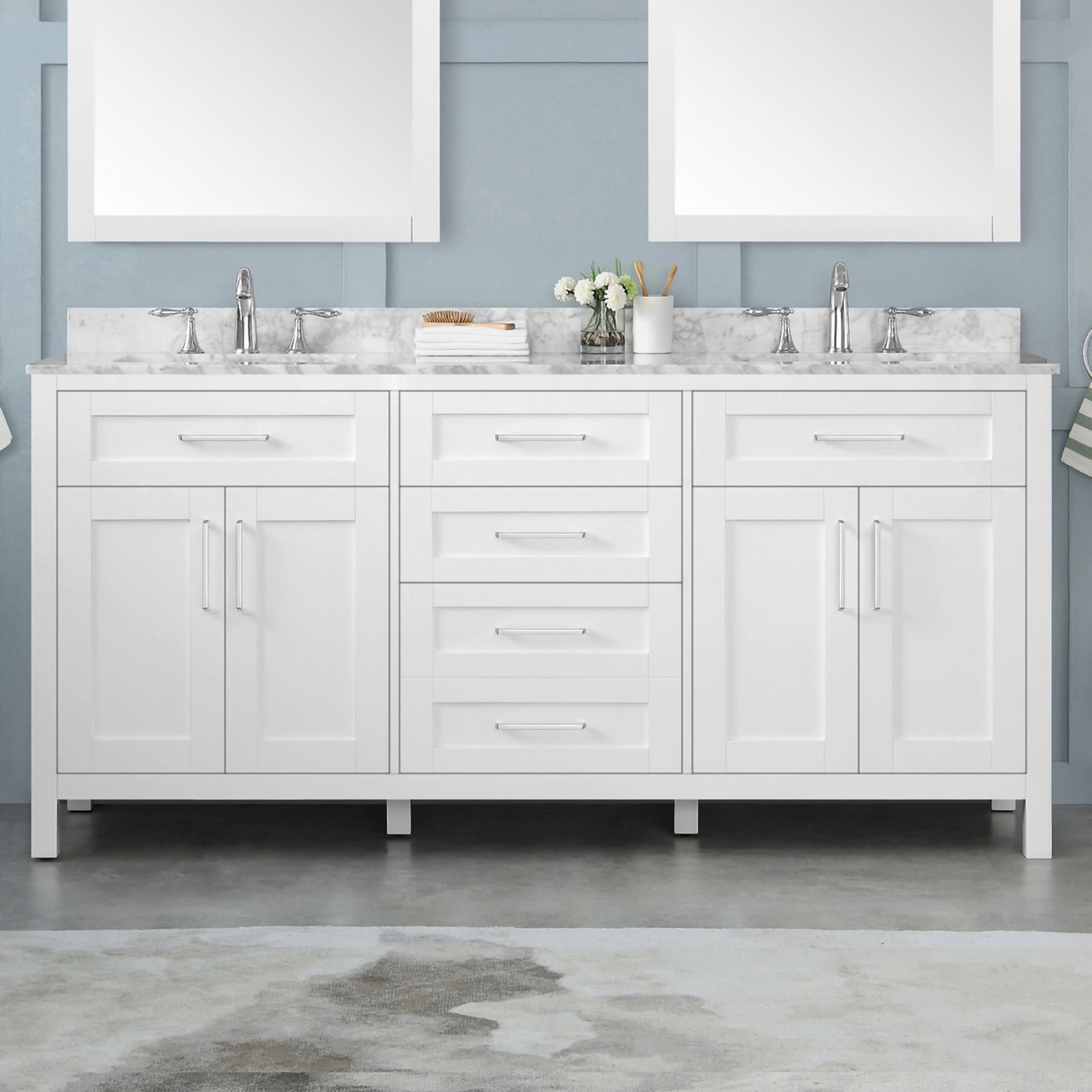 Miseno MV-TAHO72-15VKC Tahoe 72″ – White / White Carrara Marble
