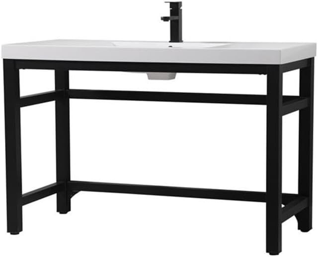 Elegant Lighting VF14548BK Ada Compliant Single Bathroom Metal Vanity in Black