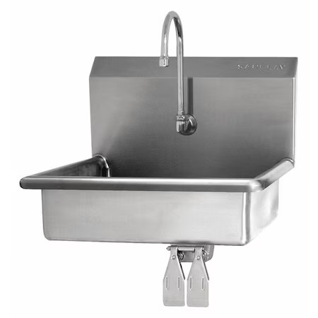 Sani-Lav 5A4 Hand Sink, Wall Mount, 14″H, Silver, 16 Ga.
