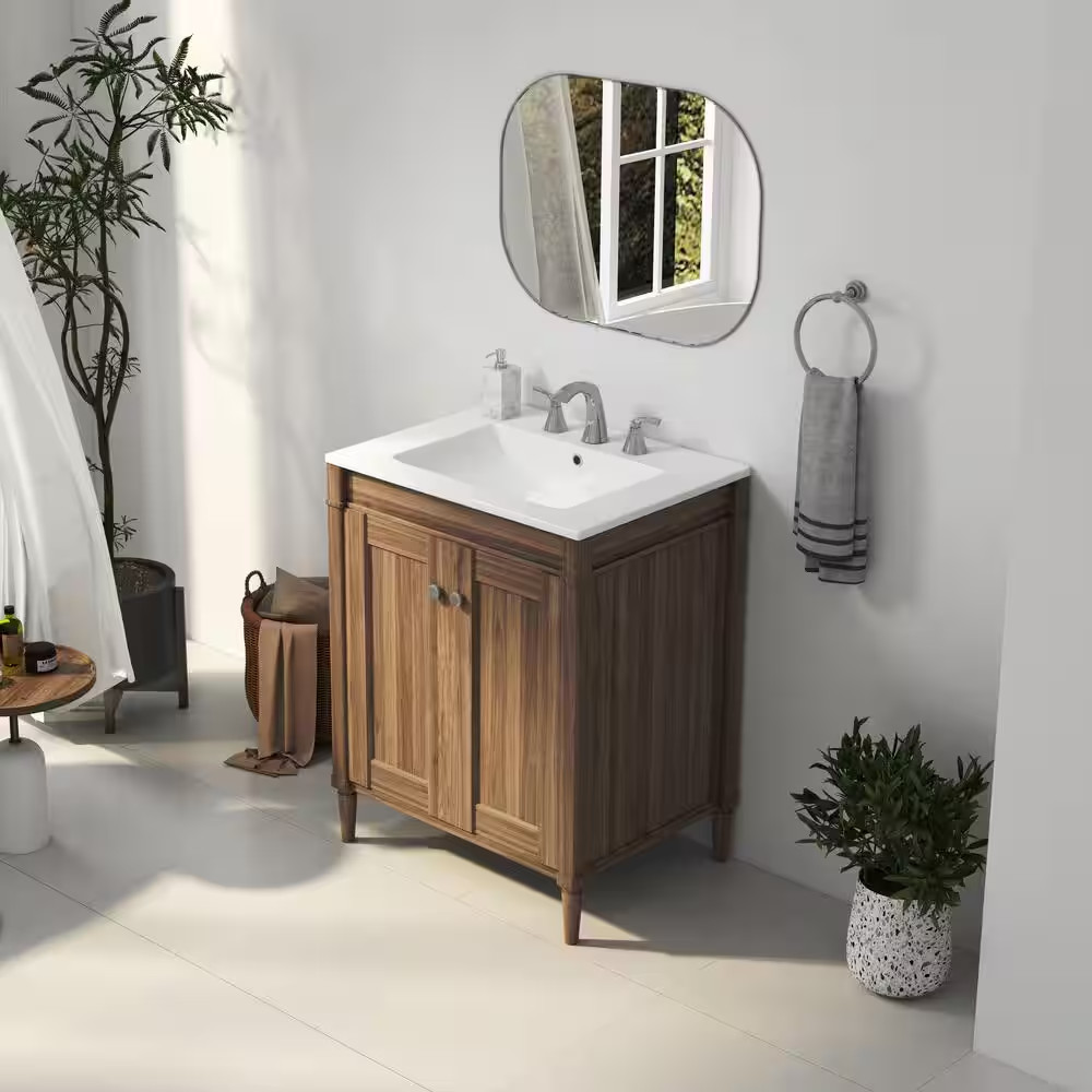 Tucson 24 In. W X 18 In. D Vitreous China Vanity Top in White with 3-Faucet Hole