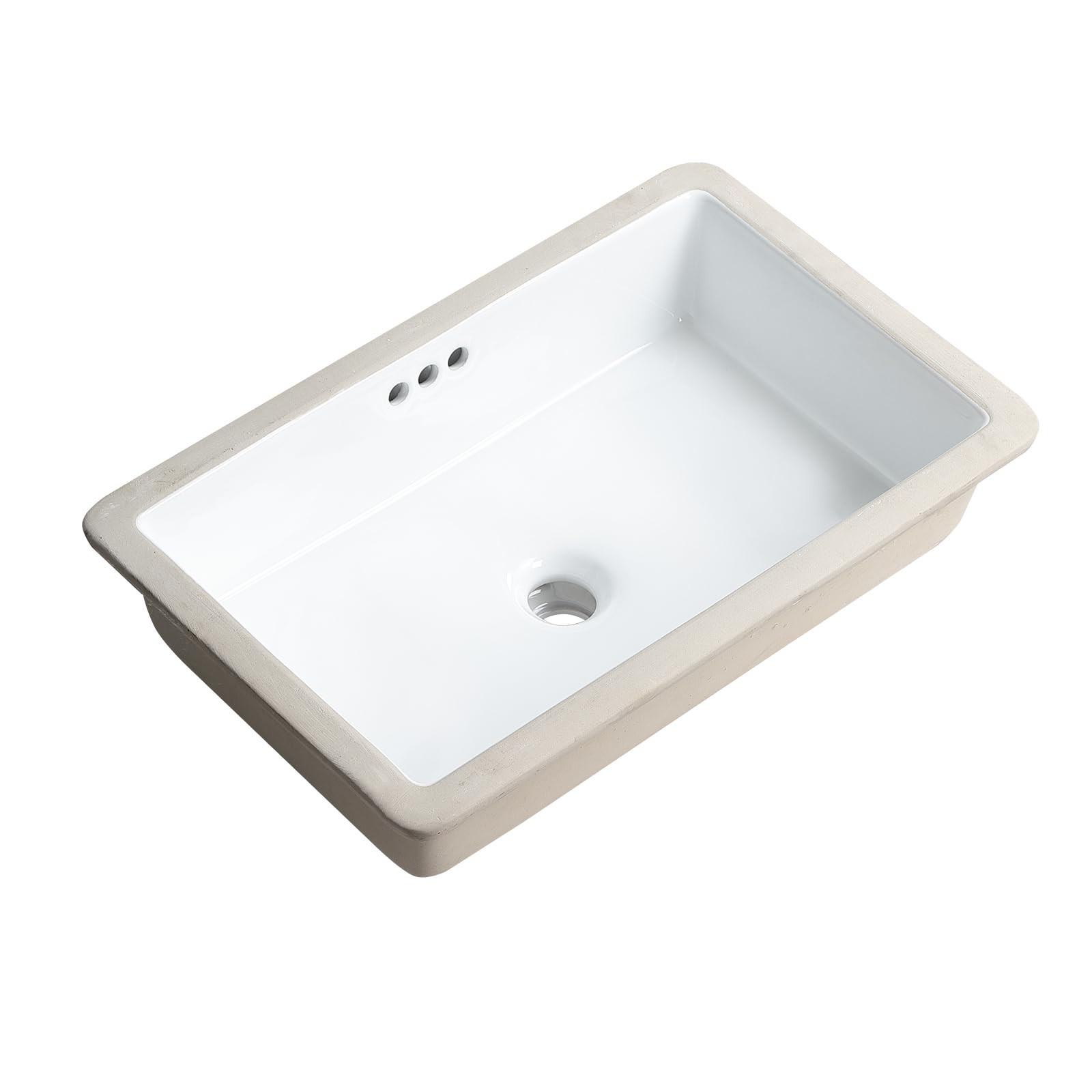 KDKSC 22 Inch Undermount Bathroom Sink Rectangular Undermount Sink White Cera…