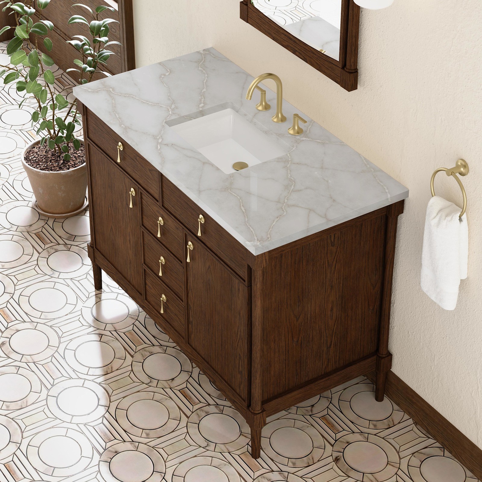 James Martin Vanities D680-V48-3VSL Kinnsden 48″ – Sable Oak