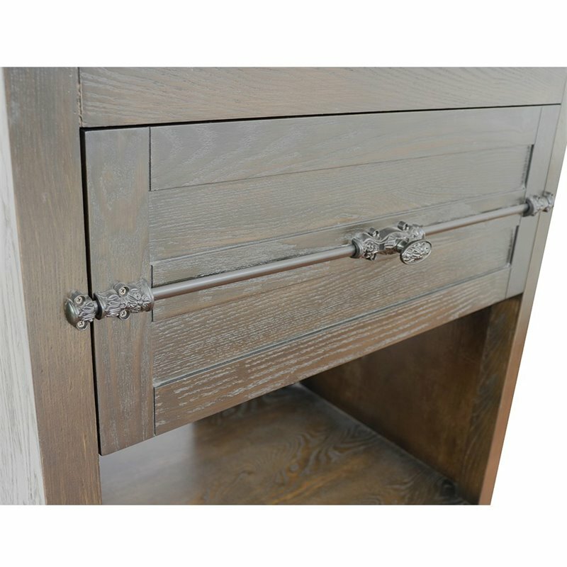 Plantation 31″ Rectangle Sink Solid Wood Vanity in Brown/Gray Granite Stone