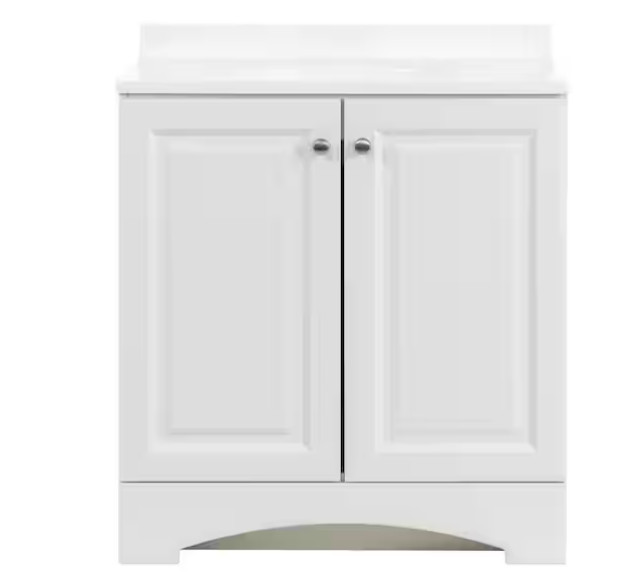 Glacier Bay 31″ Single-Sink Vanity – White with White Cultured Marble Top