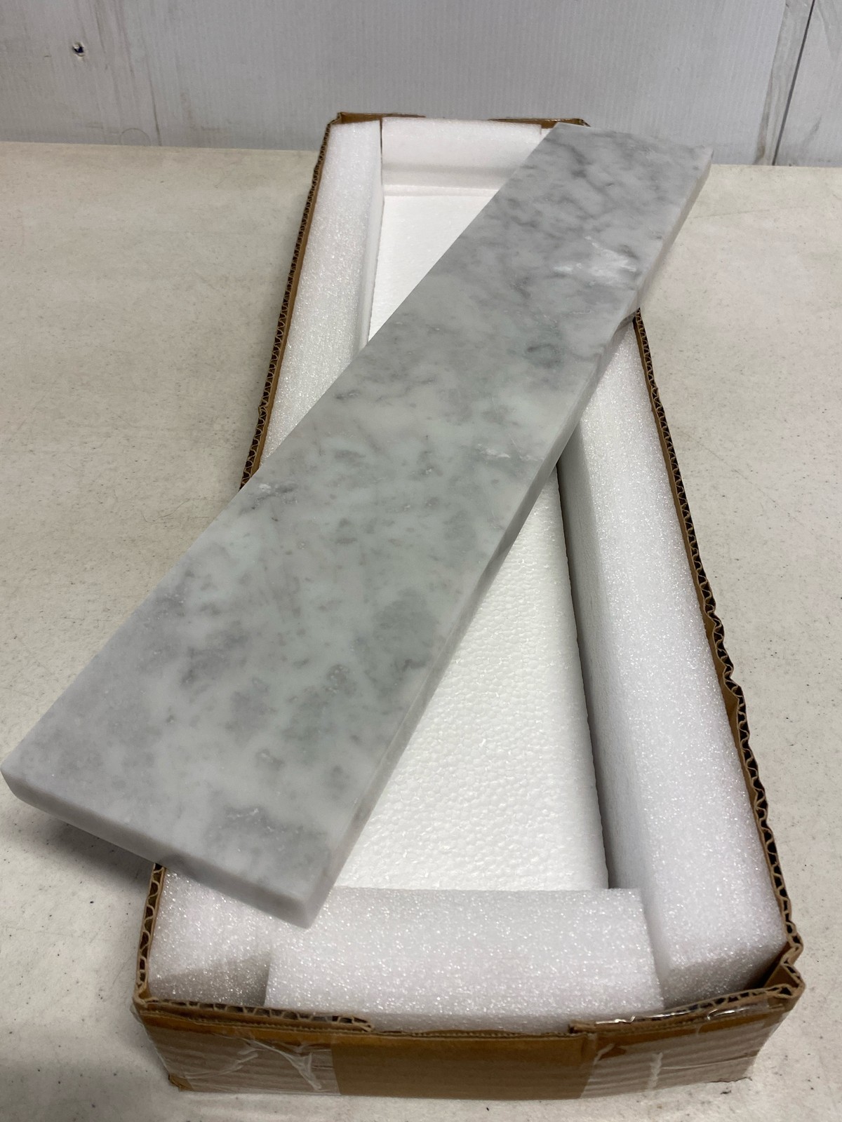 ARIEL 22″x4″ Carrara White Marble Vanity Top Side Splash