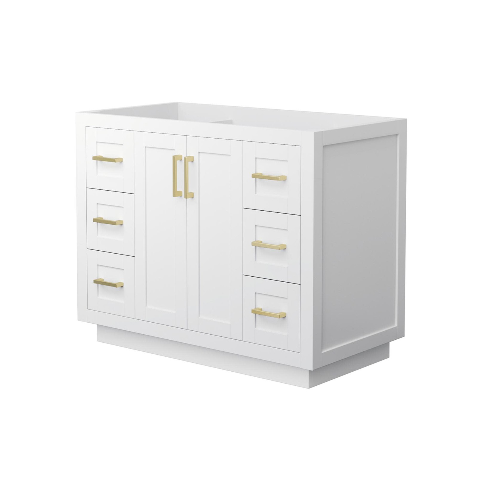 Wyndham Collection WCF2929-42S-CX-MXX Miranda 42″ Single – White / Brushed Gold