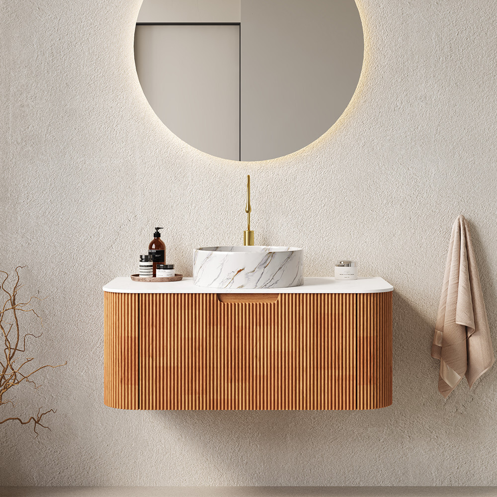 24″ 30″ 36″ Wall Mounted Bathroom Vanity w/Sink, Drawer, Floating Vanity Cabinet