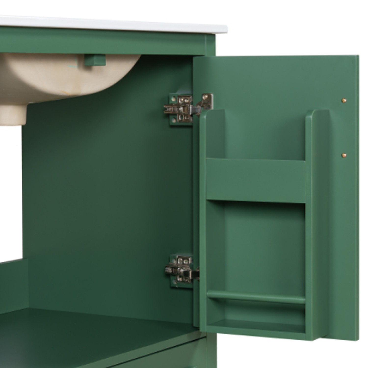 Solid Wood Green Bathroom Sink Vanity Modern Stylish 30 inches Bathroom Vanity