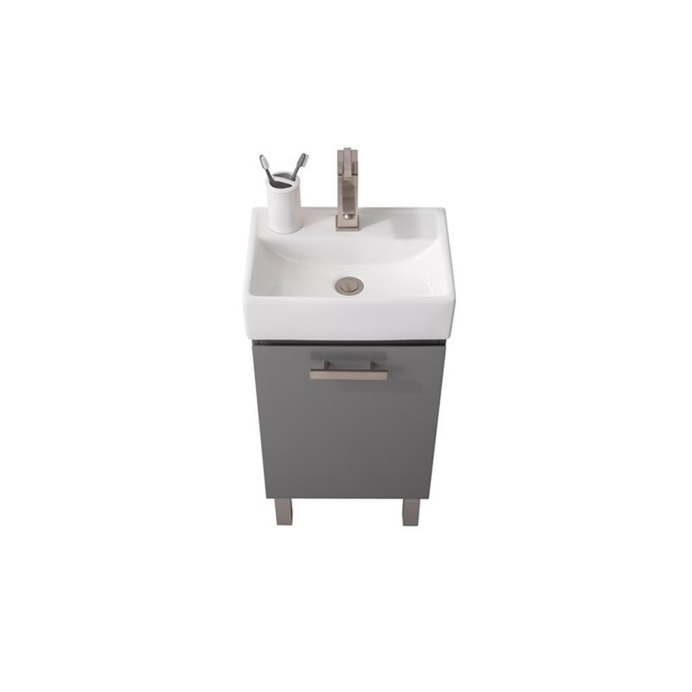 Design Element Stella 16.5″ Wood Single Sink Vanity in Gray