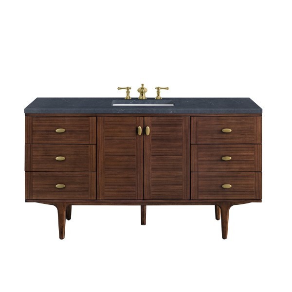 60″ James Martin Amberly 670-V60S-WLT-3CSP Vanity Cabinet Charcoal Soapstone Top