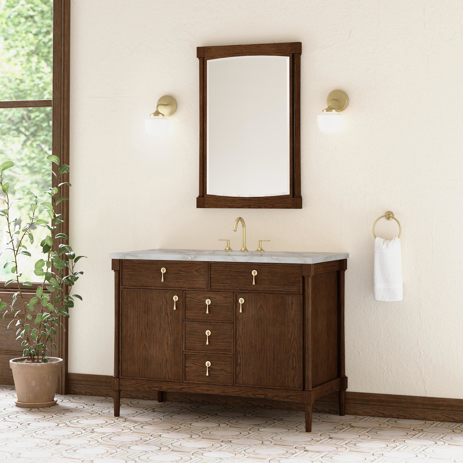 James Martin Vanities D680-V48-FVSL Kinnsden 48″ – Sable Oak
