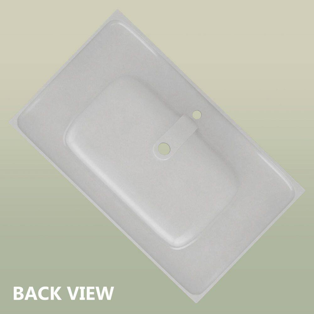 36 In. W X 22 In. D Solid Surface White Rectangular Single Sink Bath Vanity Top