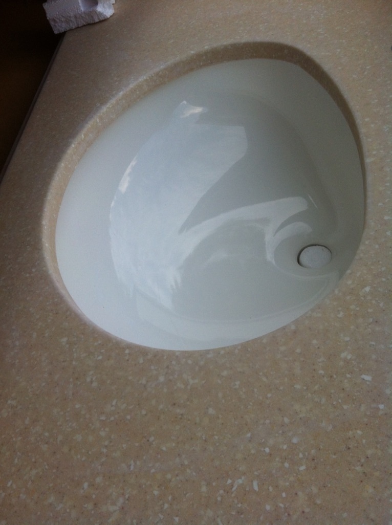 49″ Solid Surface Vanity Top Sandstone color w/ Undermount Sink – PICKUP ONLY