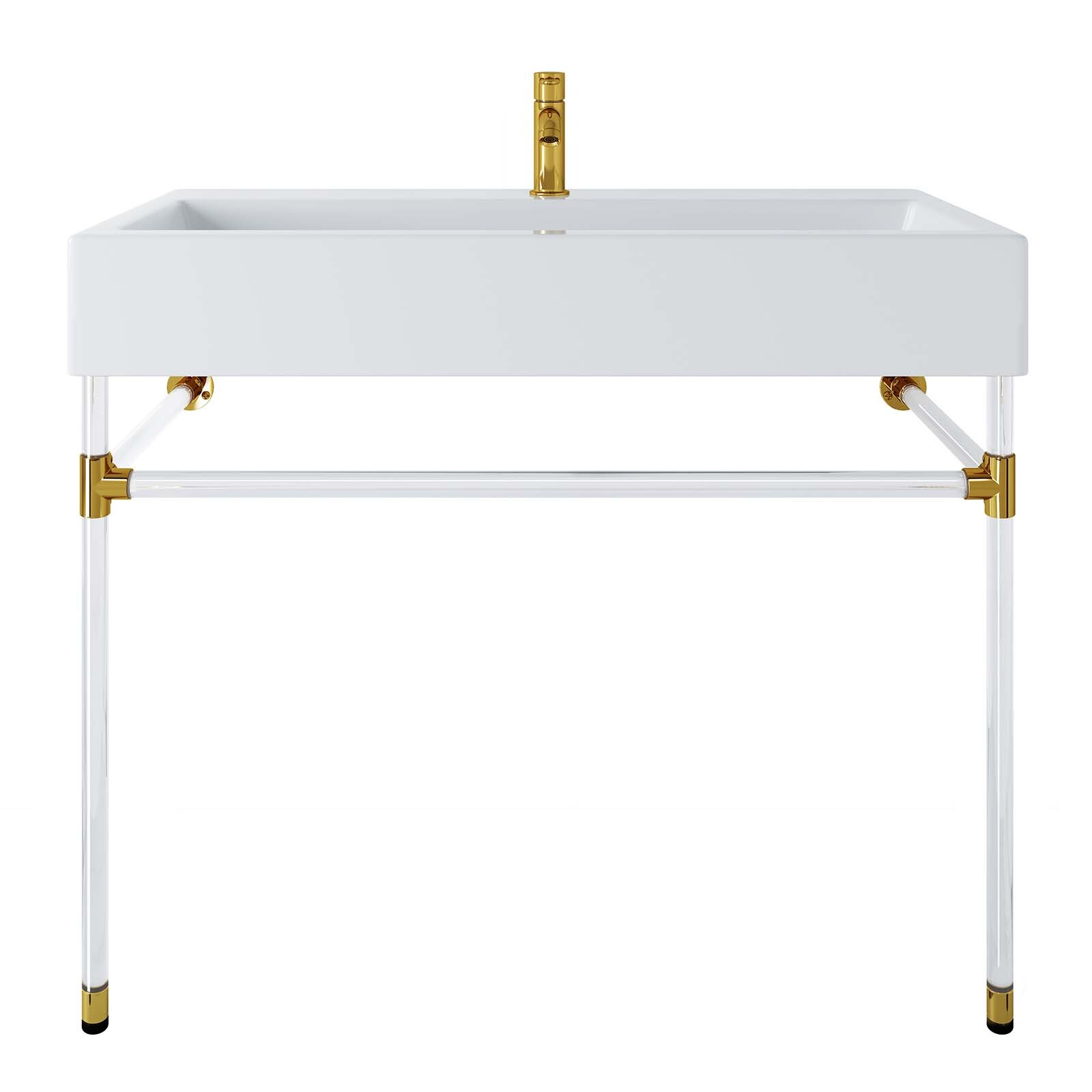Modway Redeem 40″ Wall-Mount Acrylic Bathroom Vanity