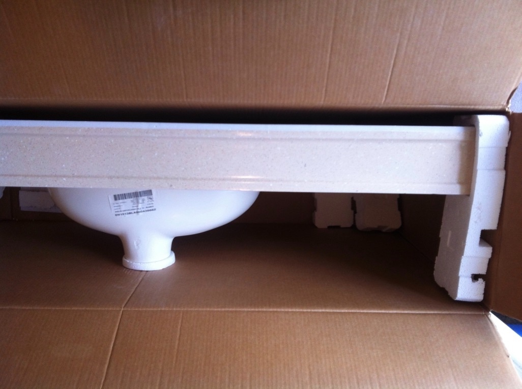49″ Solid Surface Vanity Top Sandstone color w/ Undermount Sink – PICKUP ONLY