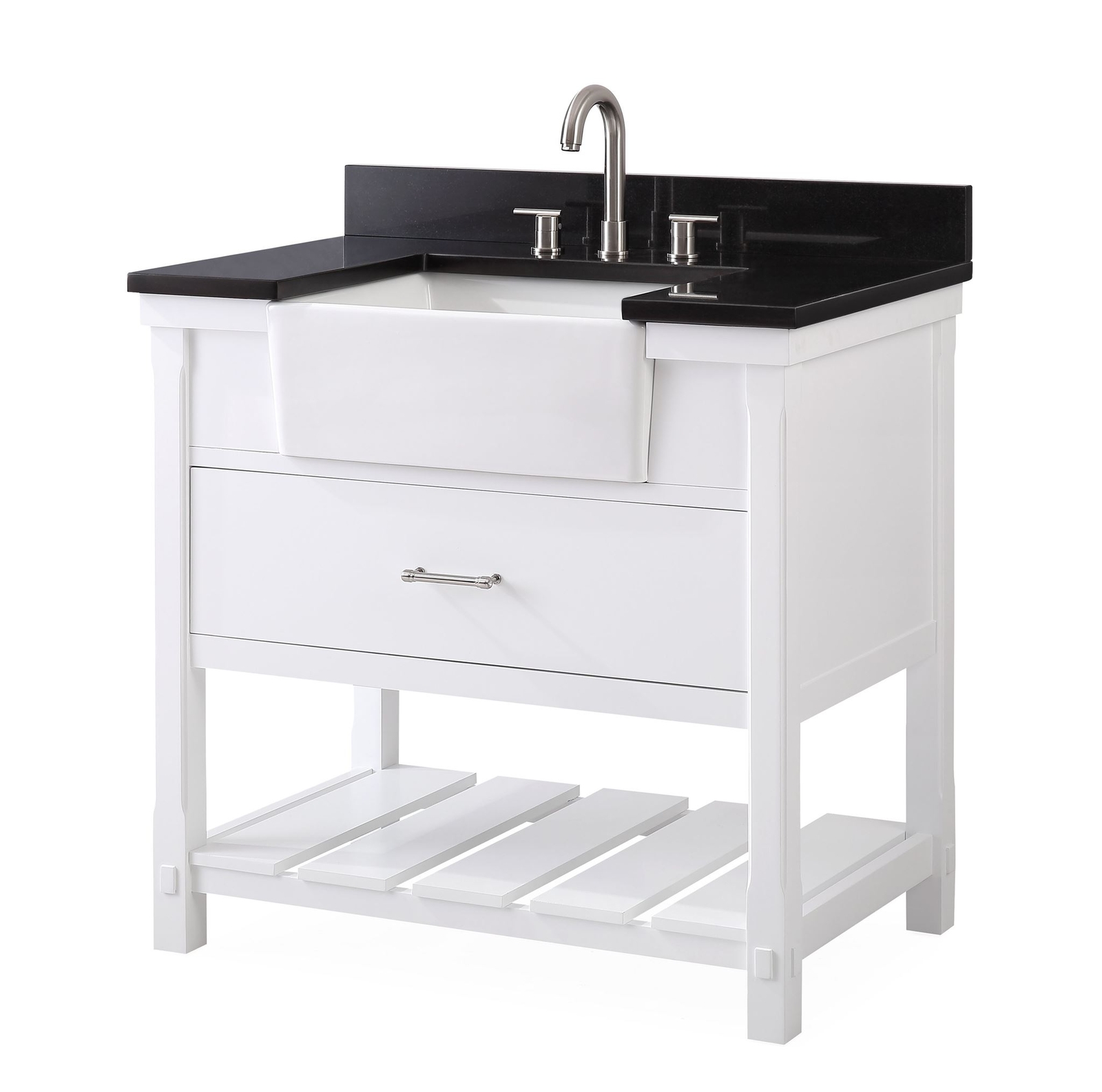 36 Inch Kendia Farmhouse Sink Bathroom Vanity – GD-7036-WT36-GT