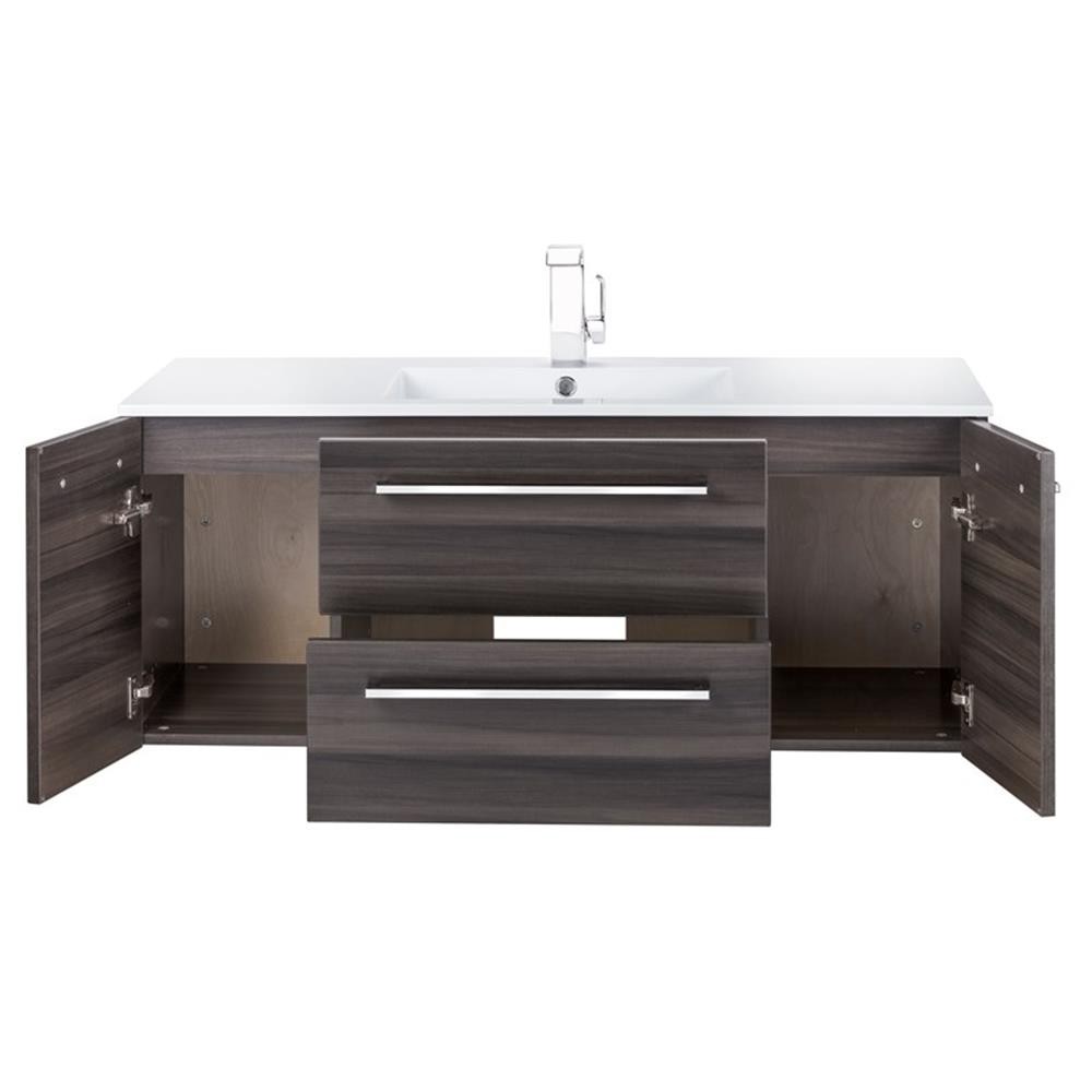 Cutler Kitchen and Bath Silhouette 48″ Wood/Marble Bathroom Vanity in Walnut