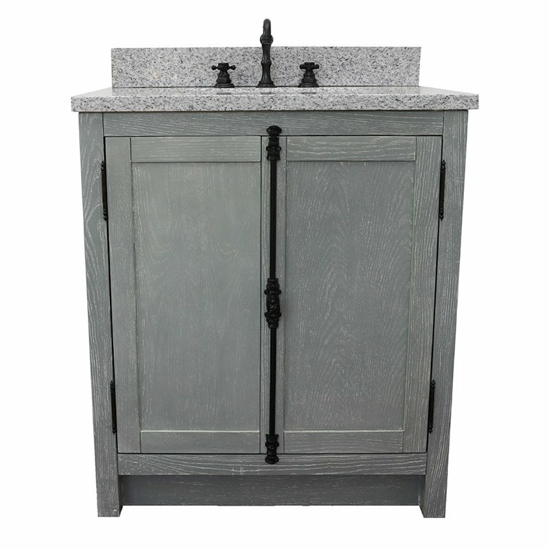 Plantation Modern Single Rectangle Sink Solid Wood Vanity in Gray Ash