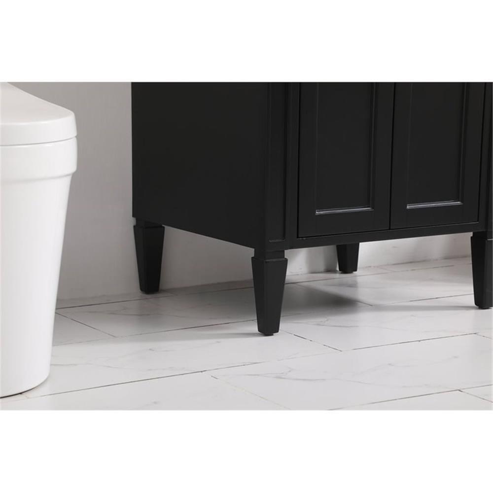 Elegant Decor Park Avenue 24″ Solid Wood & Metal Single Bathroom Vanity in Black