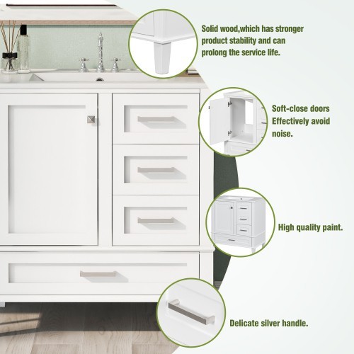 30 In.W Bathroom Vanities Stability and Durability Modern Vanity With Sink