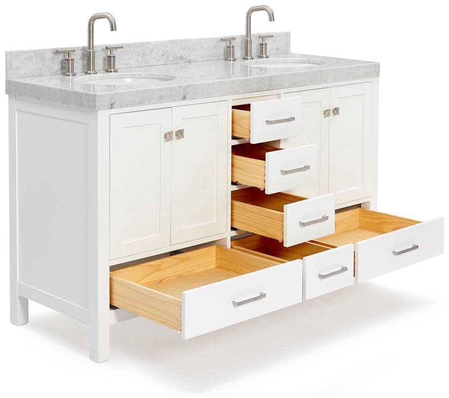 Ariel A060DCW5OVO Cambridge 60″ – Midnight Blue / Italian Carrara Marble Top /