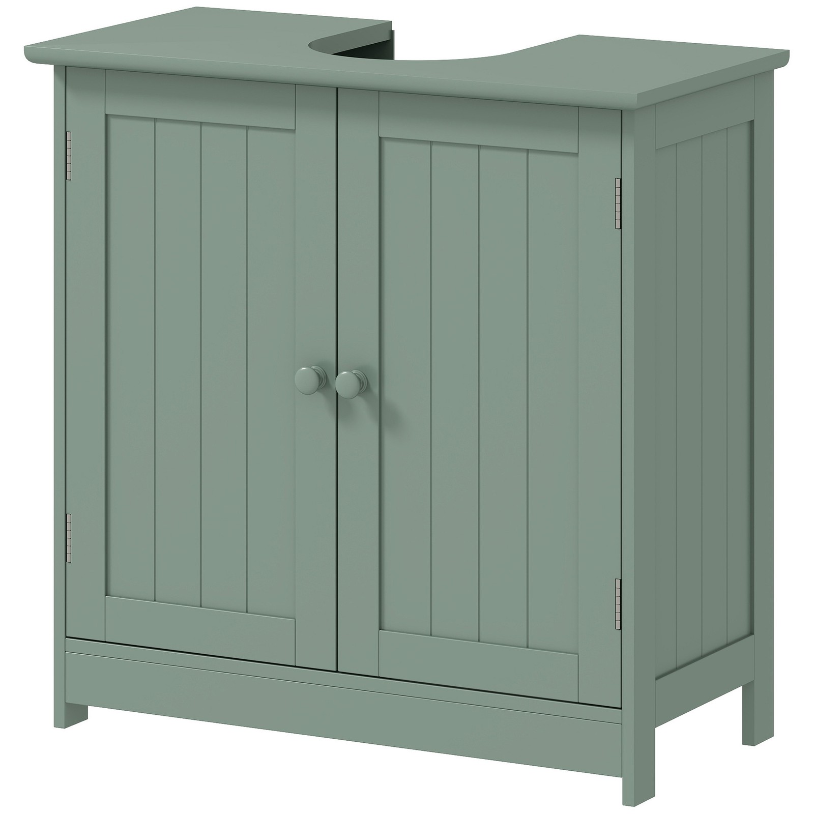 Under Sink Bathroom Cabinet with 2 Doors and Shelf, Dark Green