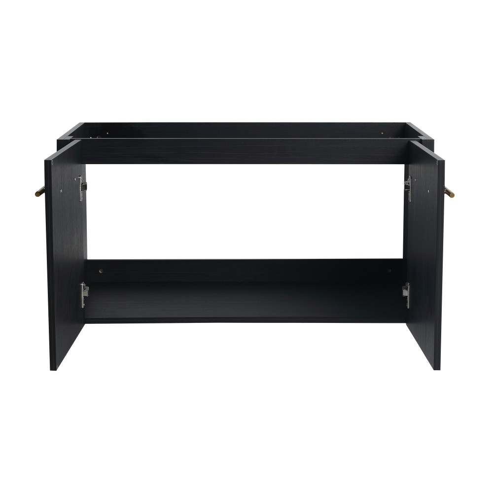 Wall-mounted bathroom cabinet without sink Soft-close doors Features two handles